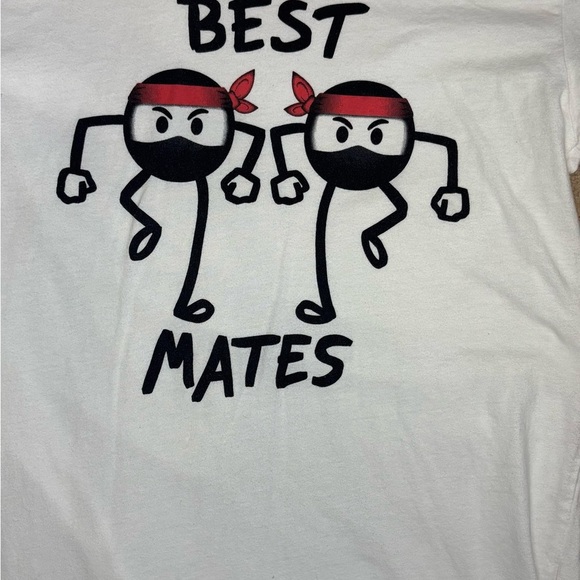 Place 2 white Graphic Tees - Picture 2 of 4